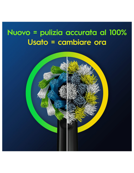 Oral-B Testine Di Ricambio Pro Cross Action Black, 3 Testine