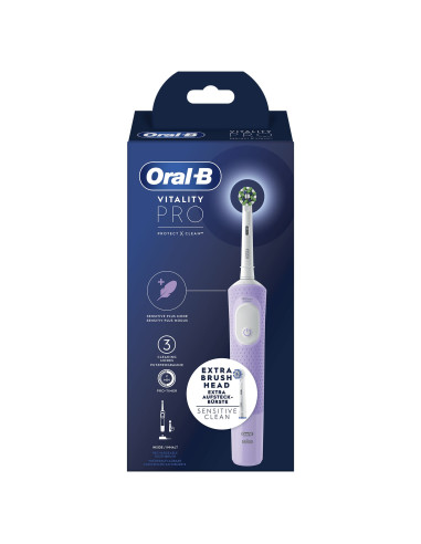 Oral-B Vitality Spazzolino Elettrico Ricaricabile Pro Viola, 2 Testine