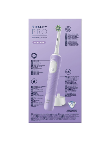 Oral-B Vitality Spazzolino Elettrico Ricaricabile Pro Viola, 2 Testine