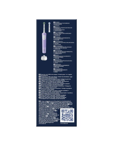 Oral-B Vitality Spazzolino Elettrico Ricaricabile Pro Viola, 2 Testine