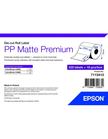 Epson 7113413 etichetta per stampante Bianco Etichetta per stampante autoadesiva