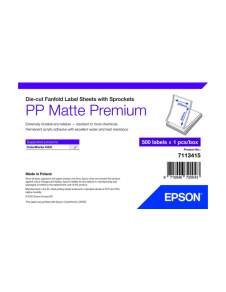 Epson 7113415 etichetta per stampante Bianco Etichetta per stampante autoadesiva
