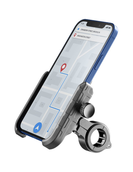 Cellularline Rider Steel - Universal Supporto smartphone in alluminio da manubrio