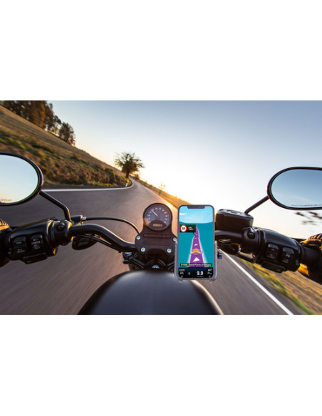 Cellularline Rider Steel - Universal Supporto smartphone in alluminio da manubrio
