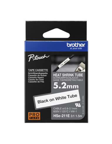 Brother HSE-211E nastro per etichettatrice Nero su bianco