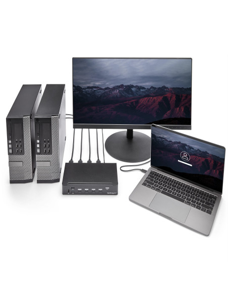 StarTech.com Switch Commutatore KVM a 4 Porte HDMI con Hub USB 3.0 - 1080p