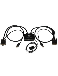 StarTech.com Switch Commutatore KVM USB VGA a 2 porte - Alimentato via USB con pulsante di commutazione a distanza