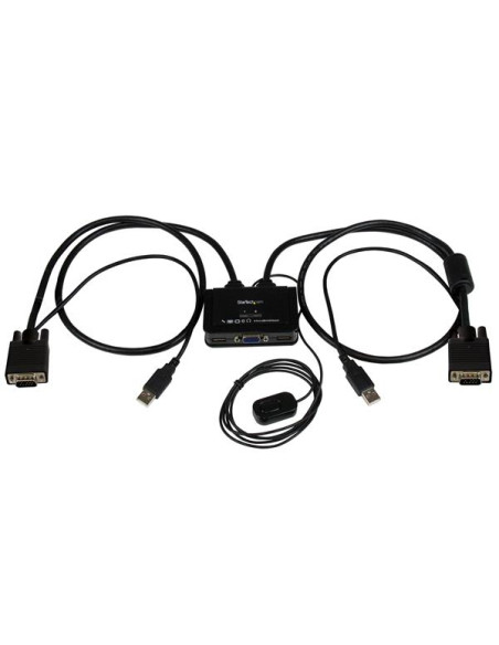 StarTech.com Switch Commutatore KVM USB VGA a 2 porte - Alimentato via USB con pulsante di commutazione a distanza