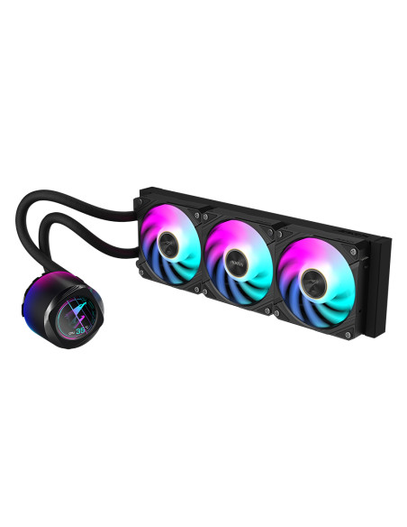 GIGABYTE AORUS WATERFORCE X II 360 Raffreddamento a liquido per CPU AIO - 3x ventole ARGB da 120 mm, LCD a colori, DAISY-CHAIN, 