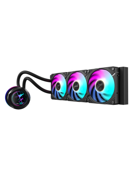 GIGABYTE AORUS WATERFORCE X II 360 Raffreddamento a liquido per CPU AIO - 3x ventole ARGB da 120 mm, LCD a colori, DAISY-CHAIN, 