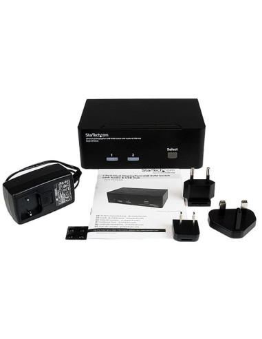 StarTech.com Switch KVM USB doppio DisplayPort 2 porte con audio e hub USB 2.0