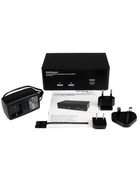 StarTech.com Switch KVM USB doppio DisplayPort 2 porte con audio e hub USB 2.0