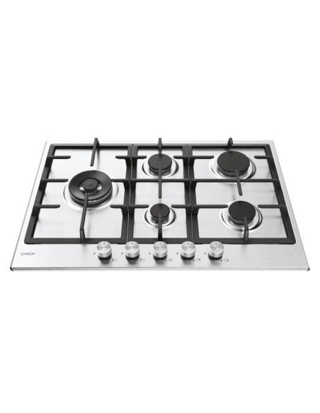 Candy CHG7WL4WTX Acciaio inox Da incasso 74.5 cm Gas 5 Fornello(i)