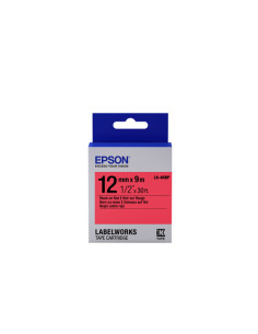 Epson Nastro fondo Pastello Rosso per testo Nero 12/9 LK-4RBP
