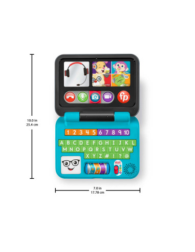 Fisher-Price Laugh & Learn Ridi e Impara Il Mio Primo Laptop, Edizione italiana, Giocattolo Elettronico con Contenuti Educativi 