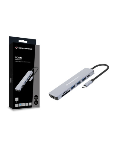 Conceptronic DONN19G replicatore di porte e docking station per laptop Cablato USB 3.2 Gen 1 (3.1 Gen 1) Type-C Grigio