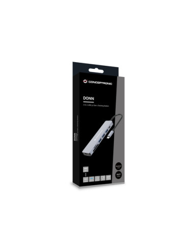 Conceptronic DONN19G replicatore di porte e docking station per laptop Cablato USB 3.2 Gen 1 (3.1 Gen 1) Type-C Grigio