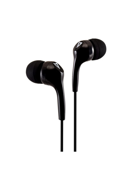 V7 Auricolari stereo, leggeri, isolamento acustico intrauricolare, 3,5 mm, nero
