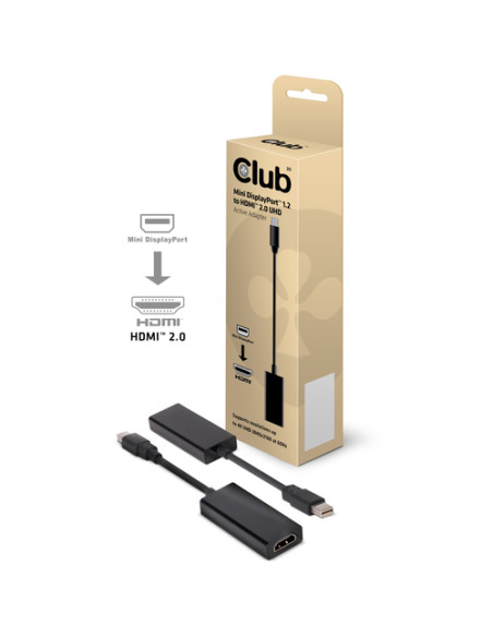 CLUB3D CAC-1170 adattatore per inversione del genere dei cavi Mini DisplayPort 1.2 HDMI 2.0 Nero