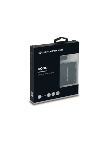 Conceptronic DONN01B replicatore di porte e docking station per laptop USB 3.2 Gen 1 (3.1 Gen 1) Type-C Nero