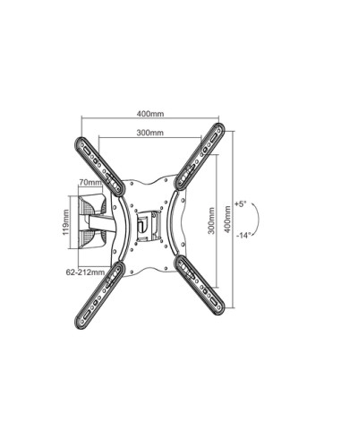 Equip Staffa per montaggio a parete TV girevole da 23” a 55”