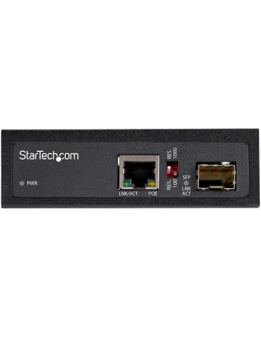 StarTech.com Media converter fibra a Ethernet 60W - Convertitore gigabit fibra ottica rame per uso industriale - PoE+ Media conv