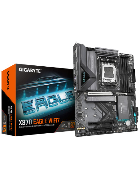 GIGABYTE X870 EAGLE WIFI7 Scheda Madre - Supporta CPU AMD Ryzen 9000, 14+2+2 fasi VRM, fino a 8000MHz DDR5 (OC), 1xPCIe 5.0 + 2x