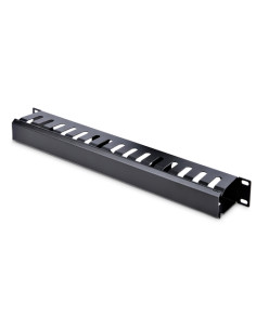 StarTech.com Pannello Gestione Cavi 1U Orizzontale per armadi rack 19" - Pannello passacavi orizzontale con fessure e coperchio