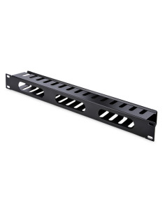 StarTech.com Pannello Gestione Cavi 1U Orizzontale per armadi rack 19" - Pannello passacavi orizzontale con fessure e coperchio  2