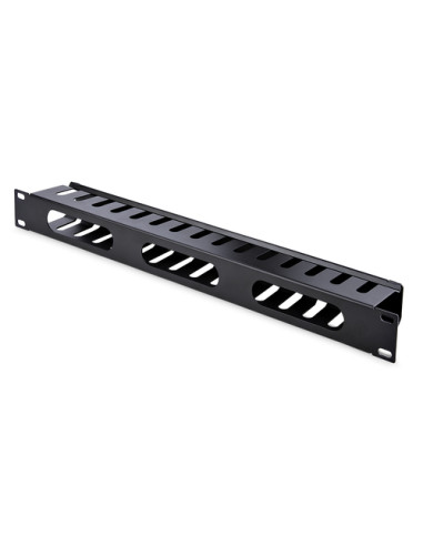 StarTech.com Pannello Gestione Cavi 1U Orizzontale per armadi rack 19" - Pannello passacavi orizzontale con fessure e coperchio 