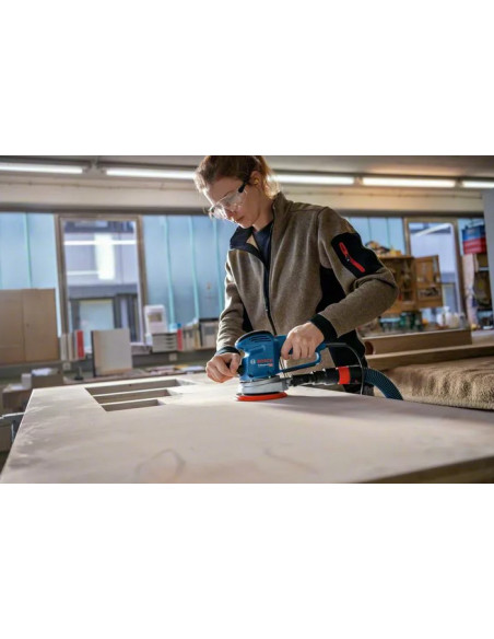 Bosch GEX 34-150 Professional Levigatrice orbitale casuale 12000 Giri/min 24000 OPM Nero, Blu, Grigio, Rosso