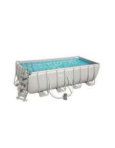 Bestway Power Steel Piscina Rettangolare mis. 488x244xh122 cm - 56670 - il kit include pompa filtro, cartuccia, copertura, scale