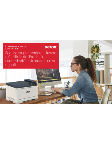 Xerox C320 A4 33 ppm Stampante fronte/retro wireless PS3 PCL5e/6 2 vassoi Totale 251 fogli