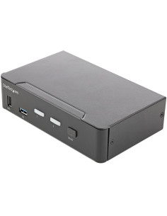 StarTech.com KVM Switch HDMI a 2 porte - Monitor singolo 4K 60Hz Ultra HD HDR - Switch KVM HDMI 2.0 per PC con 2 porte USB 3.0 H