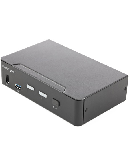 StarTech.com KVM Switch HDMI a 2 porte - Monitor singolo 4K 60Hz Ultra HD HDR - Switch KVM HDMI 2.0 per PC con 2 porte USB 3.0 H