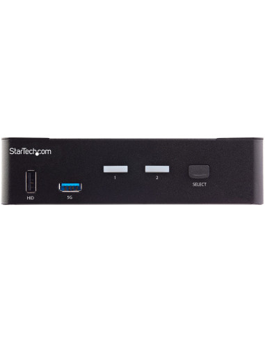 StarTech.com KVM Switch HDMI a 2 porte - Monitor singolo 4K 60Hz Ultra HD HDR - Switch KVM HDMI 2.0 per PC con 2 porte USB 3.0 H