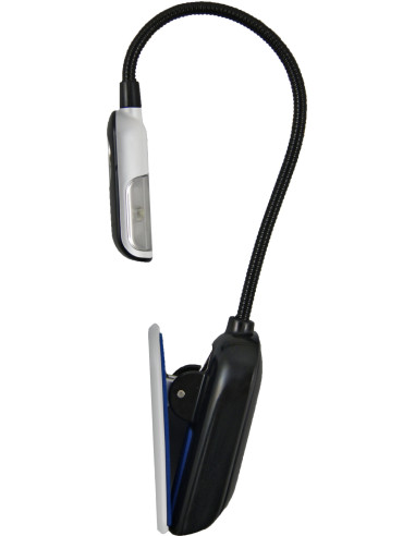 Varta Book Light (incl. 2x CR2032 Celle a bottone, con impugnatura a clip e collo flessibile) argento/nero, luce a clip