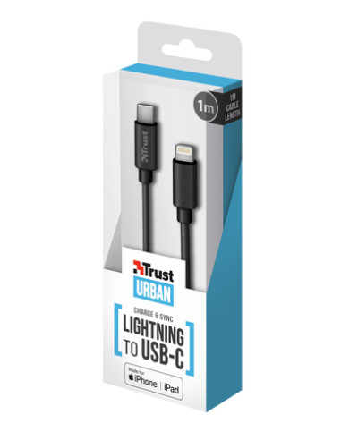 Trust 23135 cavo per cellulare Nero 1 m USB C Lightning