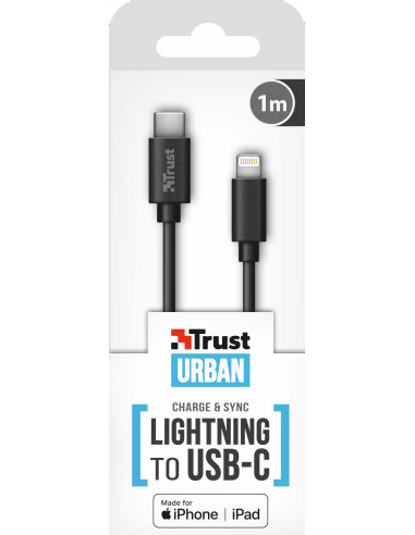 Trust 23135 cavo per cellulare Nero 1 m USB C Lightning