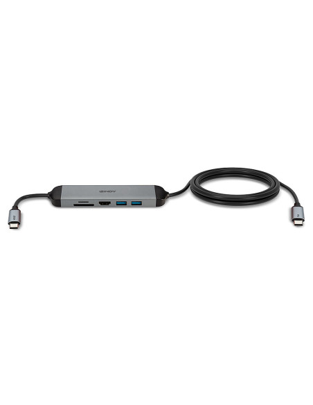 Lindy 43326 replicatore di porte e docking station per laptop Cablato USB 3.2 Gen 1 (3.1 Gen 1) Type-C Nero, Grigio