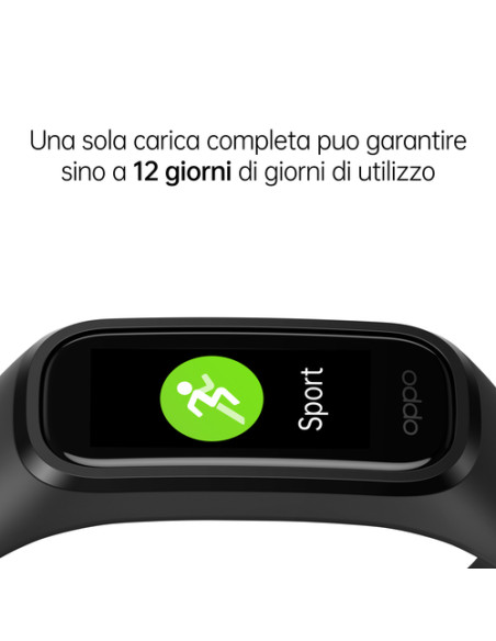 OPPO Band Sport Tracker Smartwatch con Display AMOLED a Colori 1.1'' 5ATM Carica Magnetica, Impermeabile 50m, Pedometro Fitness 