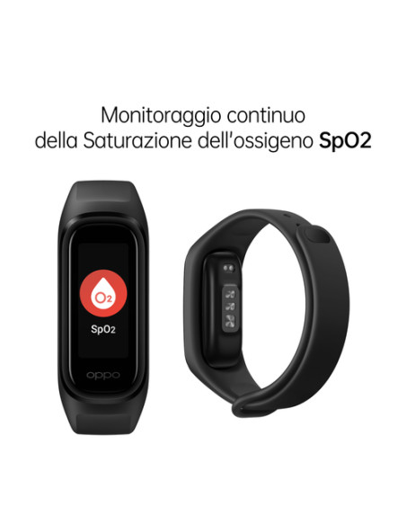 OPPO Band Sport Tracker Smartwatch con Display AMOLED a Colori 1.1'' 5ATM Carica Magnetica, Impermeabile 50m, Pedometro Fitness 