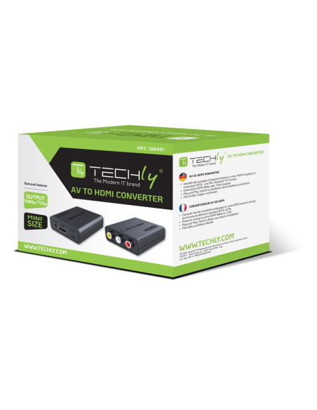 Techly Convertitore AV 3 RCA ad HDMI