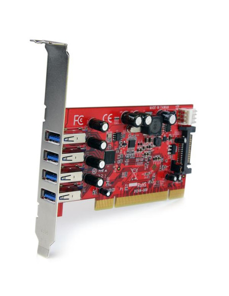 StarTech.com Scheda Pci con 4 porte USB 3.0 (5Gbps) SuperSpeed con alimentazione SATA/SP4