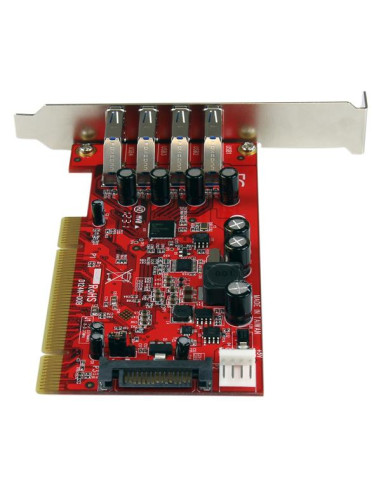 StarTech.com Scheda Pci con 4 porte USB 3.0 (5Gbps) SuperSpeed con alimentazione SATA/SP4