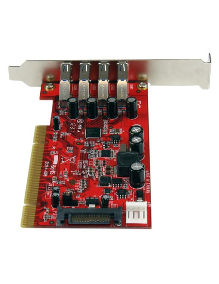 StarTech.com Scheda Pci con 4 porte USB 3.0 (5Gbps) SuperSpeed con alimentazione SATA/SP4