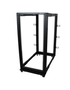 StarTech.com Server Rack a 4 Montanti 25U Open Frame, Armadio Rack di Rete 19" con Ruote, piedini di livellamento/montaggio a pa