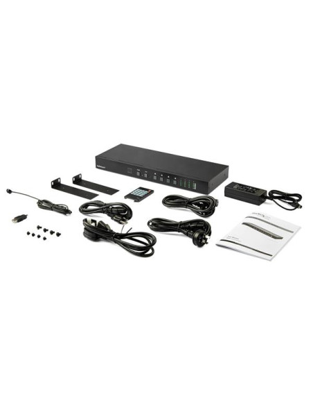 StarTech.com Matrice Switch HDMI 4x4 con controllo Audio e Ethernet - Switch Video HDMI 4K 60Hz - Splitter HDMI 2.0 montabile a 