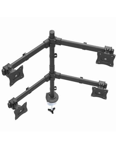 StarTech.com Braccio Articolato da Scrivania per 4 Monitor - Supporto per 4 Schermi VESA fino a 27" - Struttura in Accaio