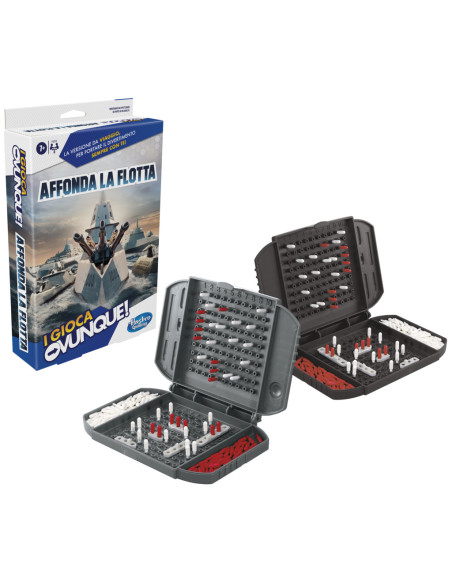 Hasbro Gaming Affonda la Flotta, I Gioca Ovunque, gioco dai 7 anni in su, gioco portatile per 2 giocatori, gioco da viaggio per 